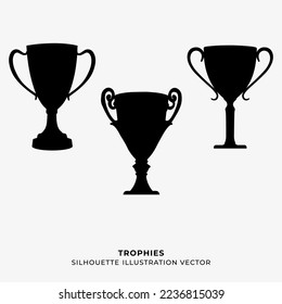 trophies silhouette vector illustration.trophy vector