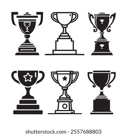 trophies silhouette vector illustration.trophy vector
