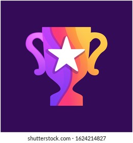 trophy abstract logo design template