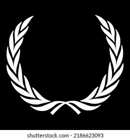 Trophy Achievement Badge Heraldry Triumph Honor Pride Laurels Leaves History Winning Prize Decoration Laurel Champion Wreath Vector