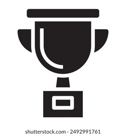 Trophy achievement black icon. vector illustration.