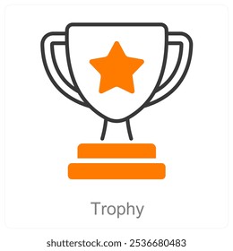 Trophy and achievement icon concept