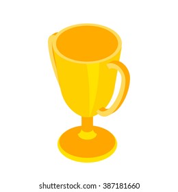 Trophy or award for champion, isometric vector illustration. Isolated on white background. Cup icon, winner and competition