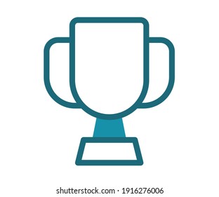 trophy award champion win single isolated icon with solid line style