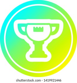 trophy award circular icon with cool gradient finish