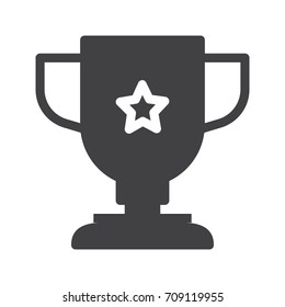 Trophy award cup icon vector, filled flat sign, solid pictogram isolated on white. Symbol, logo illustration