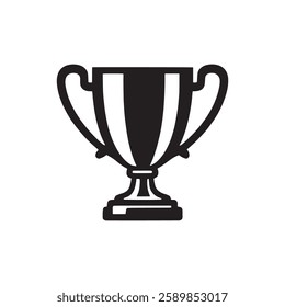 Trophy award cup icons collection in black. Contest and competition award symbol. Trophy cup icons, trophy cup award in flat style