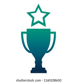 trophy award cup with star isolated icon