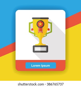 Trophy award flat icon