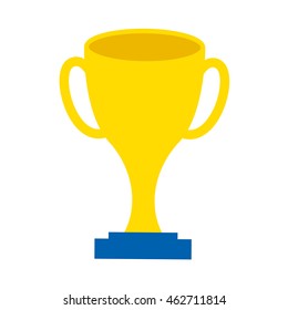 trophy award gold icon vector illustration design