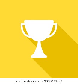 Trophy award icon isolate on yellow background.	
