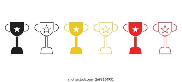Trophy und Award Icon Set mit Stern
