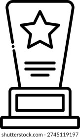 Trophy Award Icon, Star Achievement Symbol