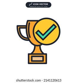 trophy award icon symbol template for graphic and web design collection logo vector illustration