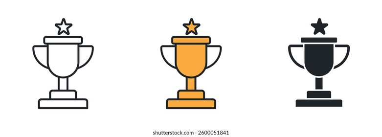 Trophy Award icon symbol vector illustration isolated on white background