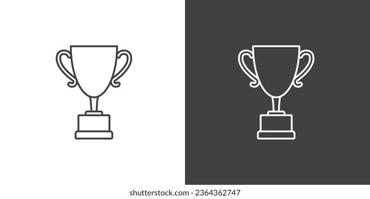 Trophy award icon vector line illustration, winner icon, Simple symbols for app development and website design. Vector outline pictograms isolated on a white background. 
