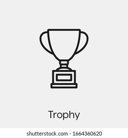 trophy, award icon vector. Linear style sign for mobile concept and web design. cup symbol illustration. Pixel vector graphics - Vector.