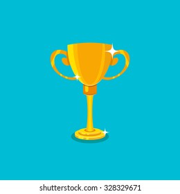 Trophy award illustration in flat style