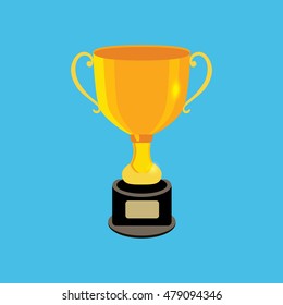Trophy award illustration in flat style