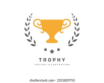 Trophy award laurel frame wreath vector illustration