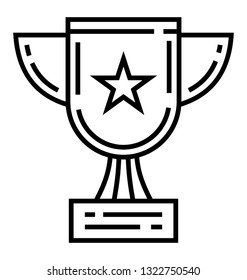 Trophy award line icon 