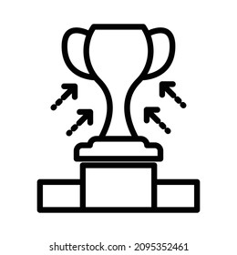 trophy, award line isolated vector icon can be easily modified and edit

