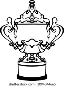 Trophy award outline vector illustration