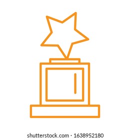 trophy award price with star vector illustration design