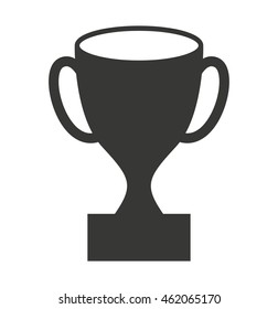 trophy award silhouette icon vector illustration design