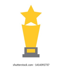 trophy award star on white background vector illustration