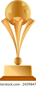 Premio Trofeo. Símbolo de triunfo. Premio de oro de la victoria