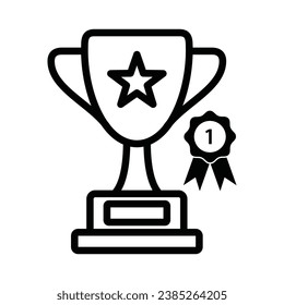 Trophy Award Winner icon logo design vector template illustration. EPS 10