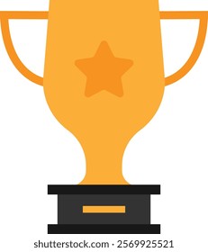 Trophy Award Winner Icon Vector Flat Illustration