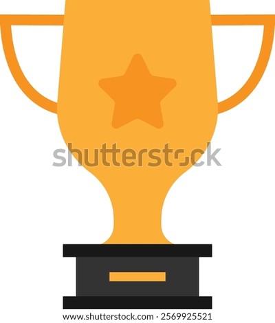 Trophy Award Winner Icon Vector Flat Illustration