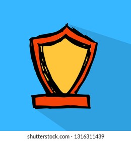 Trophy Awards Icon with Color. Vector Illustration for Graphic Design, Template, Background, Business, Shirt, and More. 