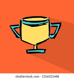 Trophy Awards Icon with Color. Vector Illustration for Graphic Design, Template, Background, Business, Shirt, and More. 