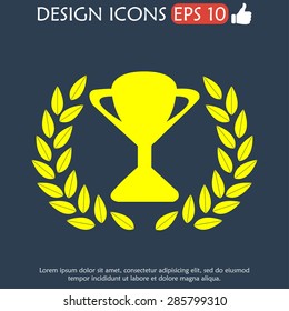 Trophy and awards icon. Flat design style