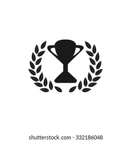 Trophy and awards icon. Flat design style