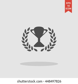 Trophy and awards icon. Flat design style