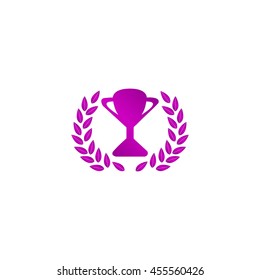 Trophy and awards icon. Flat design style