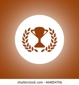 Trophy and awards icon. Flat design style