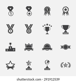 Trophy and awards icons set.
