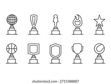 Trophy Awards Outline Icon Pack