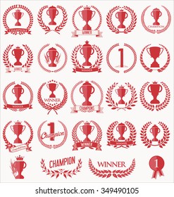 Trophy and awards sign collection