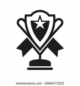 Trophy and awards winning icon on white background, vector illustration eps 10 file format