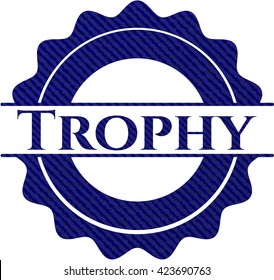 Trophy badge with denim texture
