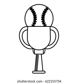 trophy ball baseball winner outline