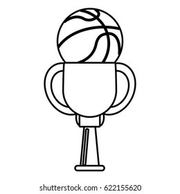 trophy ball basketball winner outline