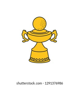 trophy with ball golf isolated icon