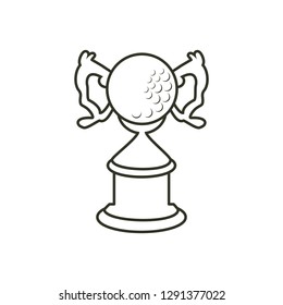 trophy with ball golf isolated icon